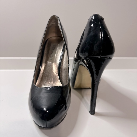 Steve Madden Platform Stilleto Heels Pumps Shiny Black Size 7 - Picture 5 of 5